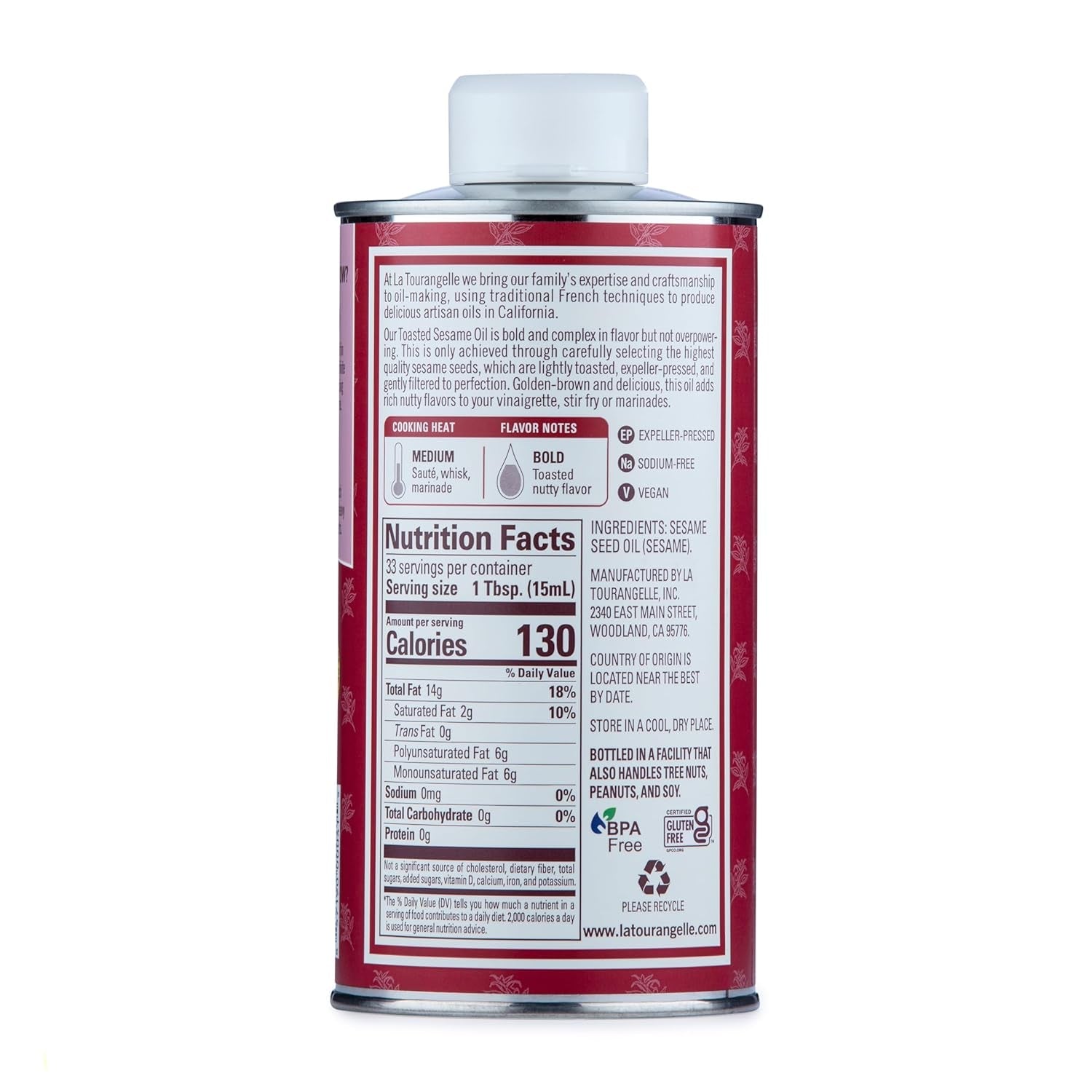 La Tourangelle. Toasted Sesame Oil. Great for Cooking. Add to Noodles. Stir-Fry. Vegetables. Vinaigrettes. and Marinades. 16.9 Fl Oz - Image 4