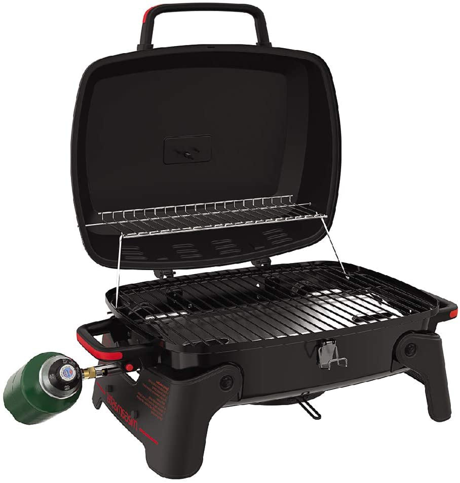 820-0065C 1 Burner Portable Gas Grill for Camping. Outdoor Cooking . Outdoor Kitchen. Patio. Garden. Barbecue with Two Foldable Legs. Red + Black - Image 16