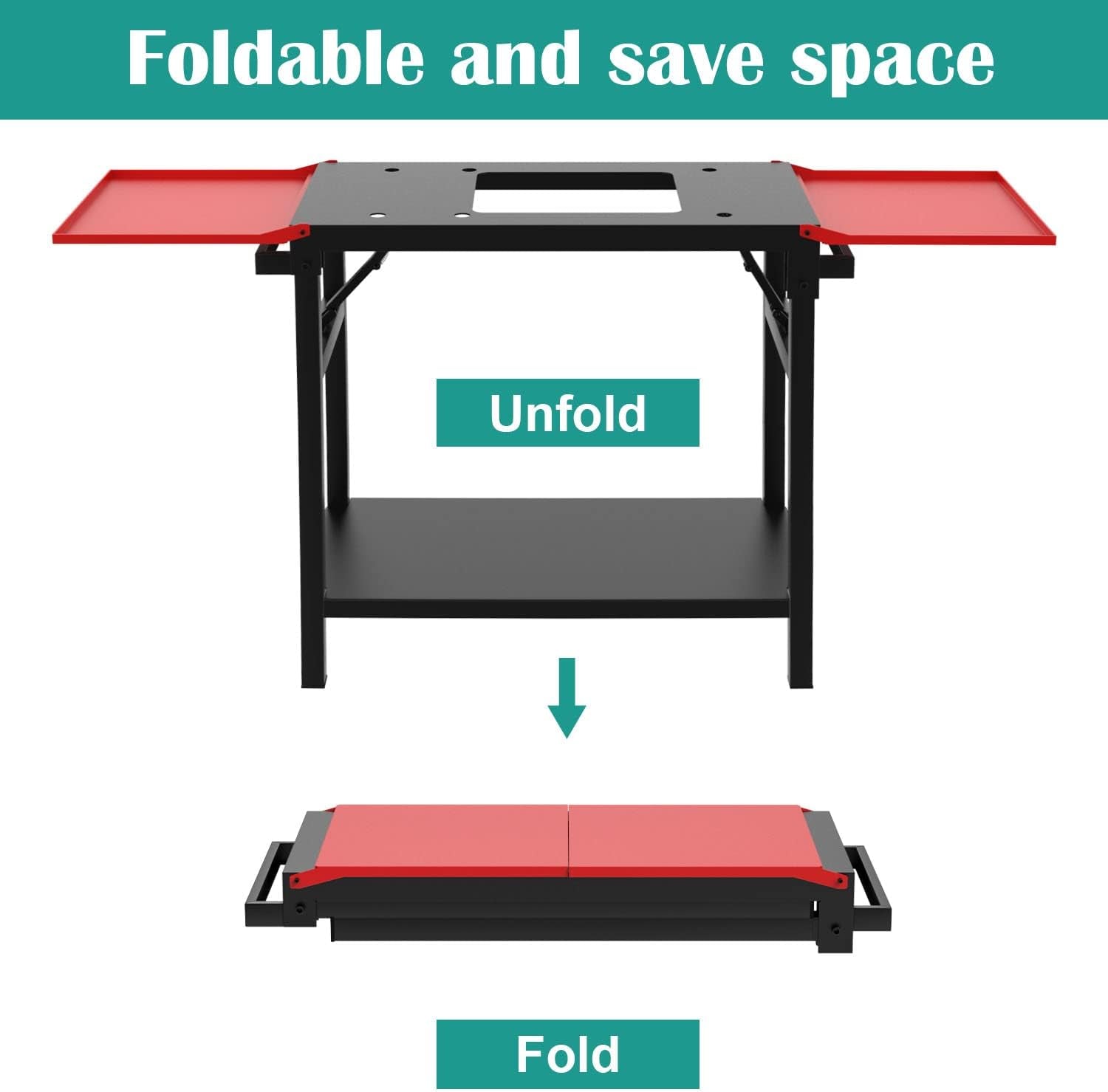 Adjustable Universal Griddle Stand for Blackstone 17/22 Table Top Griddle. Multifunctional BBQ Stand with Double -Shelf Outdoor Worktable and Carry Bag for Outdoor Camping Cooking. - Image 3