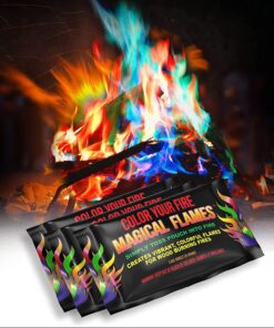 Magical Flames Fire Color Changing Packets for Campfires. Fire Pit. Outdoor Fireplaces - Camping Essentials for Kids & Adults - 12 Pack