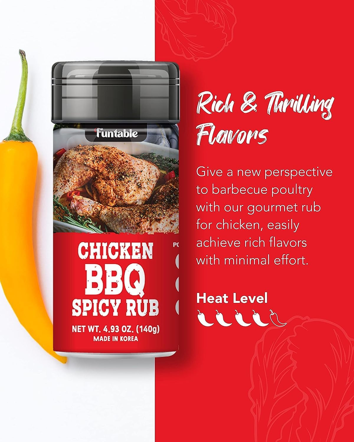 Chicken BBQ Spicy Rubs 4.93 OZ + Chicken BBQ Mild Rubs 7.05 OZ + Multi Purpose BBQ Spicy Rubs 5.64 OZ + Multi Purpose BBQ Rubs 5.64 OZ - Image 3
