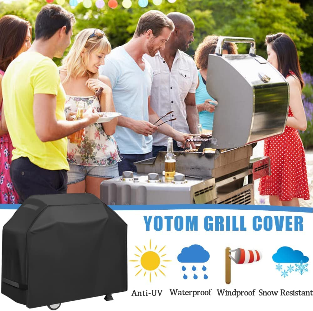 Grill Cover. Waterproof BBQ Grill Cover. 58 Inch Rip-Proof and Anti-Uv Barbecue Gas Grill Cover Compatible for Weber Char-Broil Nexgrill Grills and More - Image 6