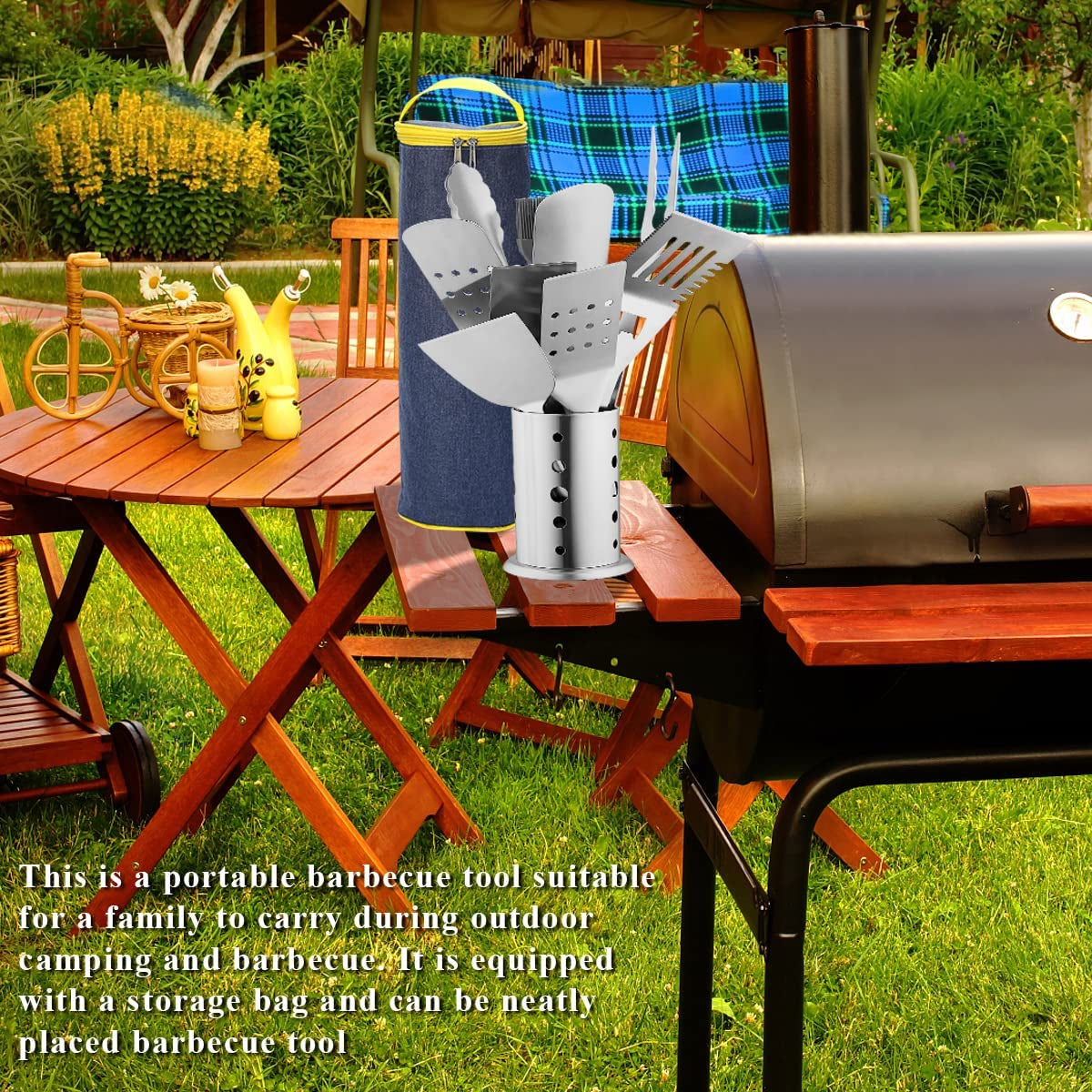 Grill Accessories Kit 10 Pieces with a Utensils Holder. Stainless Steel Handle Assemble with Baklite Make It No Melting No Coming off and Heat Resistant. Grilling BBQ Griddle Accessories - Image 9