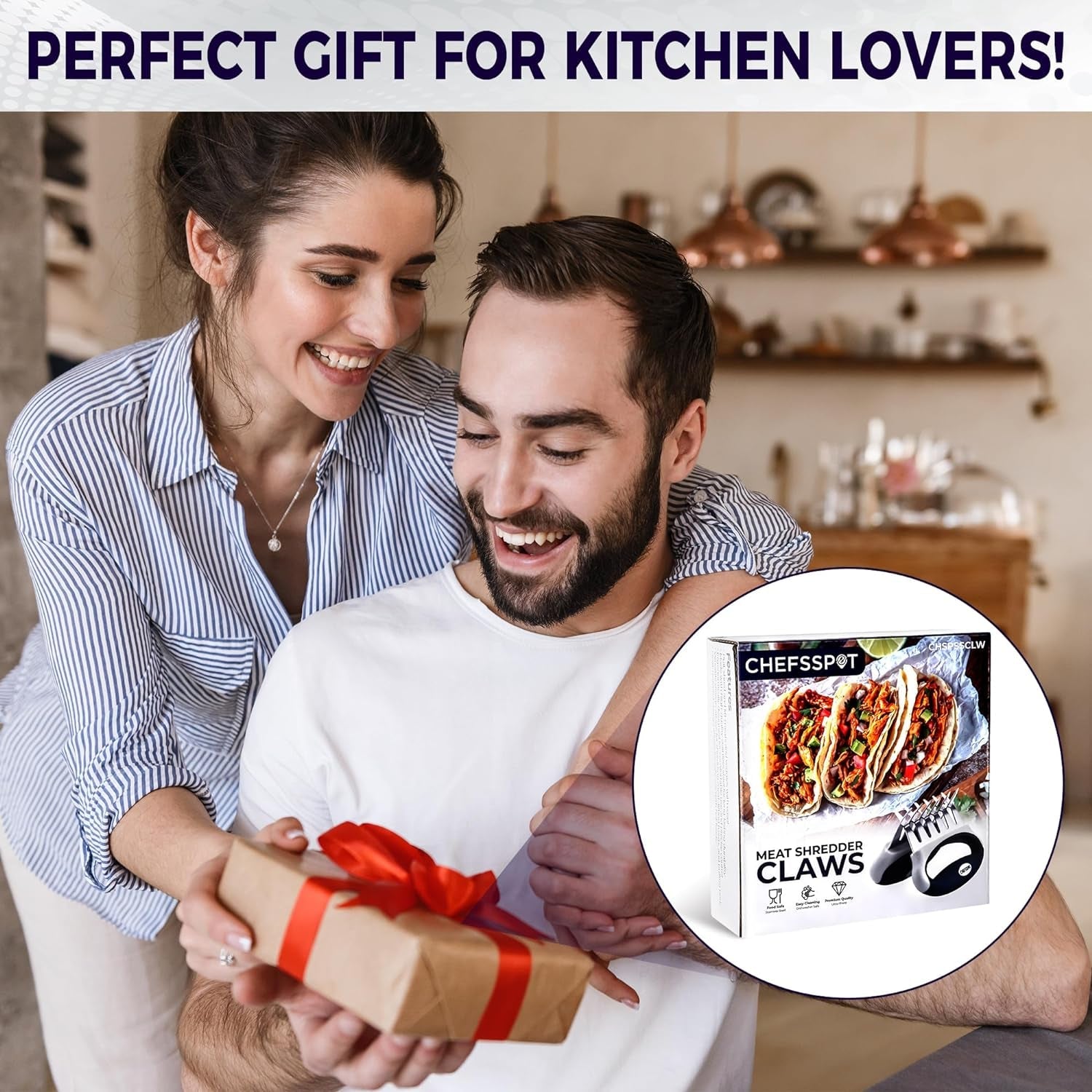 Meat Shredder Claws with Ultra-Sharp Blades for Shredding Meat. Lift. Handle. and Cut - CHEFSSPOT Chicken Shredder Turkey Lifters - Heat Resistant Grill Accessories -BBQ Grilling Gifts for Men & Women - Image 6