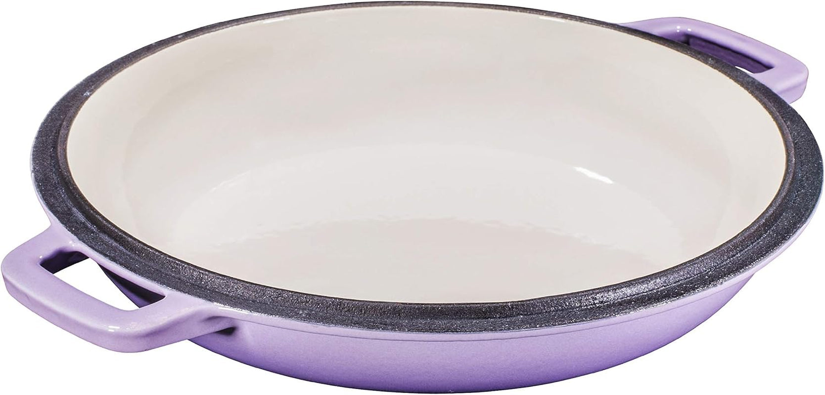 Bruntmor 2-In-1 Enamel Cast Iron Dutch Oven with Handles - Crock Pot Purple Cast Iron Pot with Skillet Lid - All-In-One Cookware Braising Pan for Casserole Dish - 5 Quart. Purple - Image 9