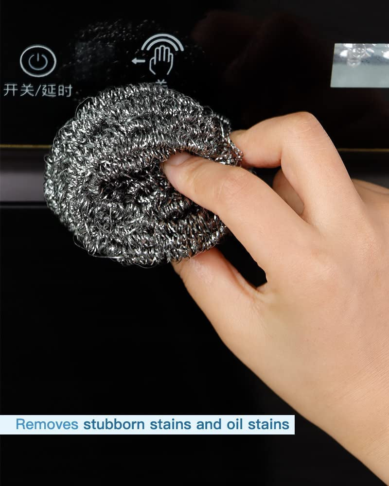 12Pcs Scourer Steel Wool Scrubber - Steel Wool for Cleaning Dishes Pans Pots Ovens Grills Stainless Steel Scrubber for Kitchen Sinks Cleaning Steel Wool Pads Metal Scrubber 12 Pack - Image 5
