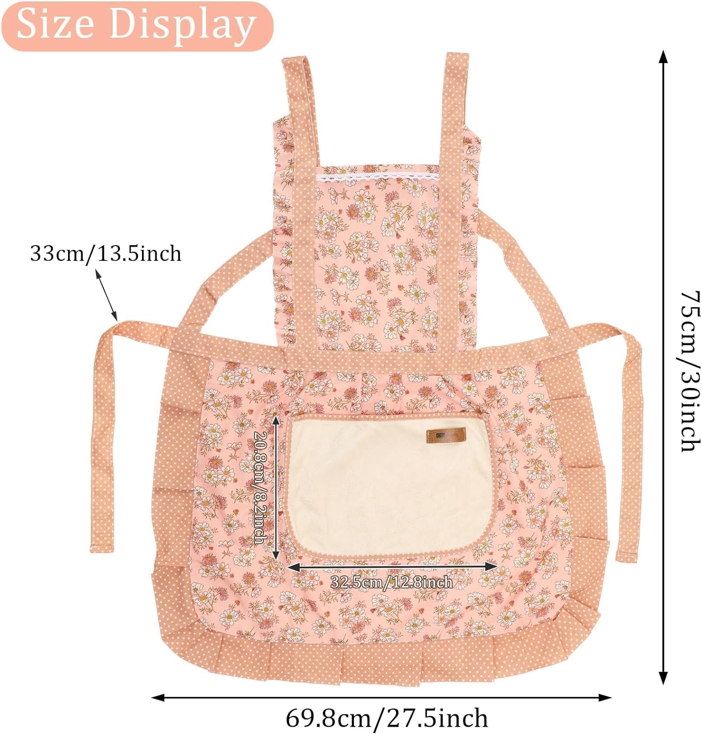 2Pcs Women Aprons with Pockets. Girls Floral Apron with Big Pocket Baking Soft Chef Aprons for Kitchen Cooking Baking - Image 2
