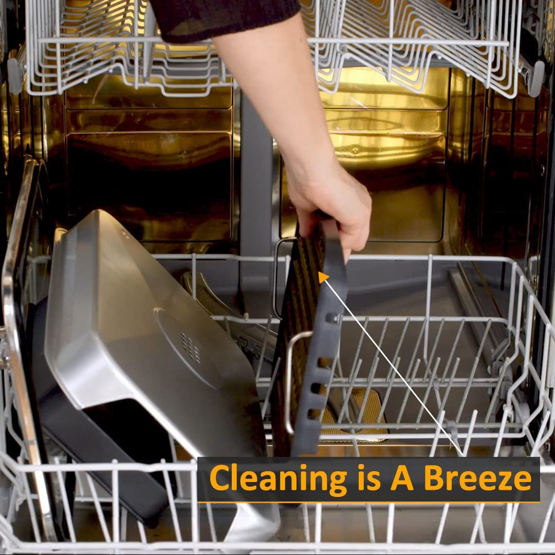 Smokeless Grill Indoor. Electric Grill. 1500W Grill Portable Korean BBQ Grill with LED Smart Display & Tempered Glass Lid. Non-Stick Removable Grill Plate. Dishwasher Safe. Black - Image 6