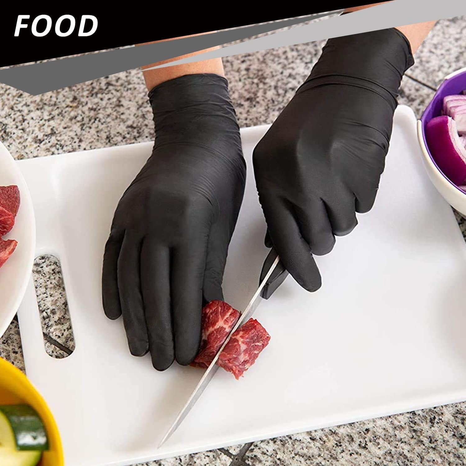 Nitrile Gloves. 4Mil-100 Count. Gloves Disposable Latex Free. Disposable Gloves for Household. Food Safe - Image 4