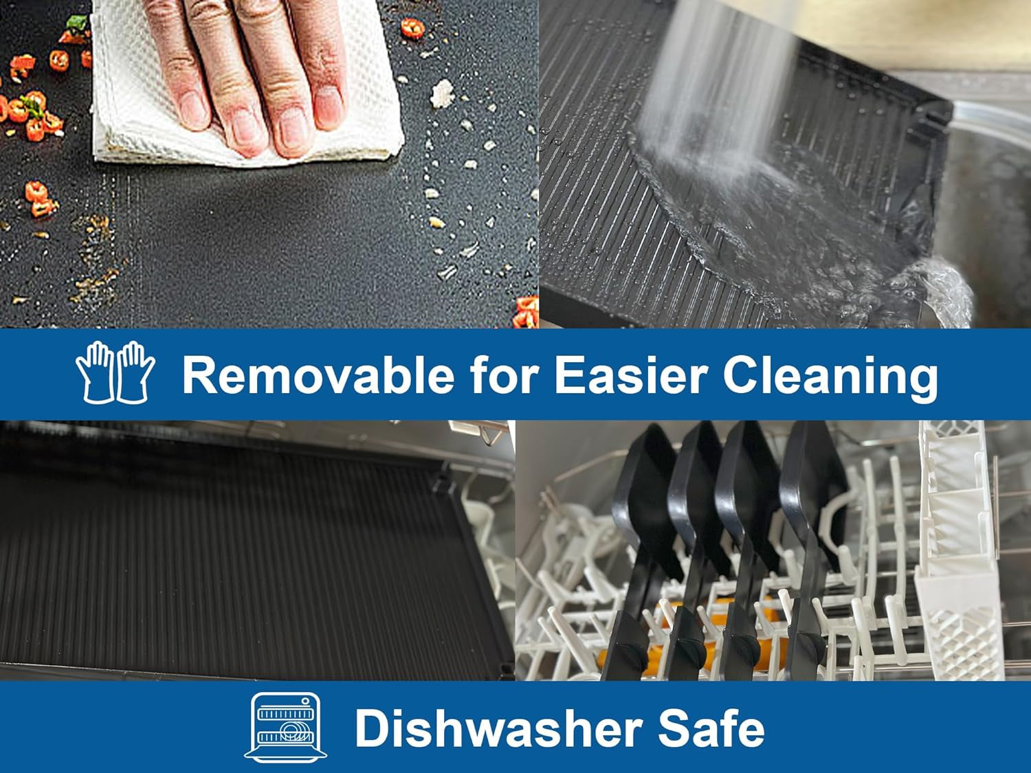 TAMARIT Raclette Table Grill for 8. 2 in 1 Raclette Grill Small Swiss Style Raclette Pfas-No Nonstick Reversible Grill/Griddle Plate Adjustable Temperature Control 1300 W. 8 Raclette Cheese Pans Black - Image 6