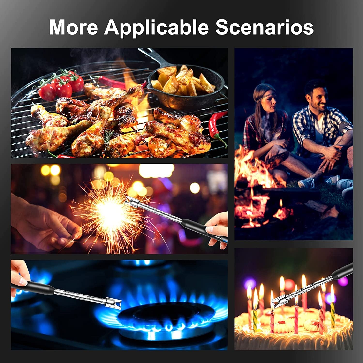 KTEBO 2Pcs Rechargeable Electric Lighters. Type-C Long Lighter Use Plasma Arc to Light Candle. Windproof Arc Lighter. Candle Lighter. BBQ Grill Lighter. Camping Accessories - Image 6