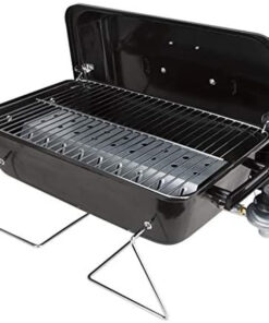 Duke Grills Omaha Go Anywhere Portable Gas Grill - Mini BBQ Propane Grill for Camping. RV. Tailgate - Cooks 8 Hamburgers at Once - Long Life Steel - Foldable Legs