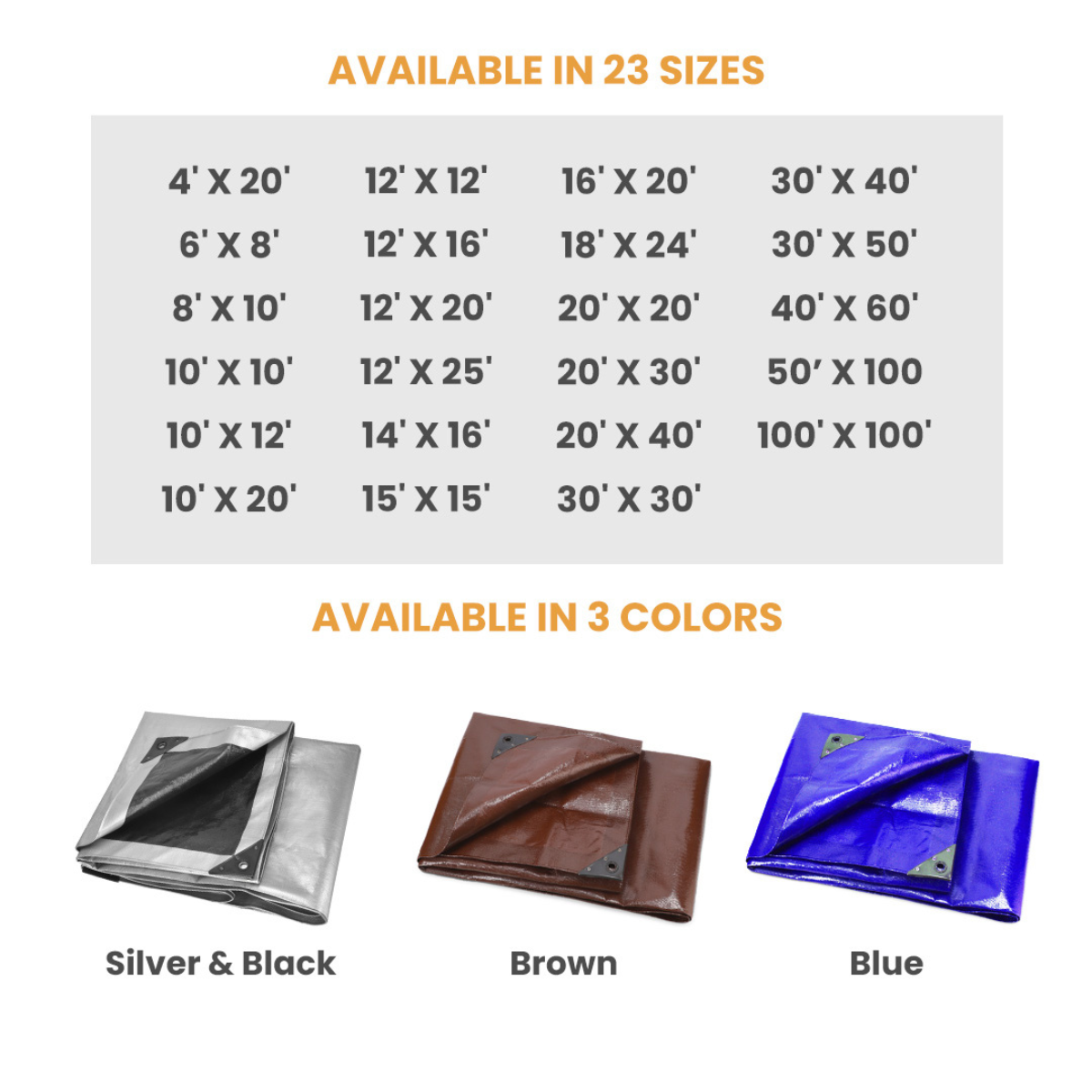 Super Heavy Duty Poly Tarp Cover Thick 16 Mil. 8 oz - Image 2