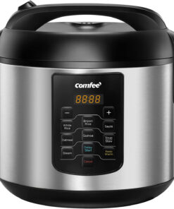 COMFEE' Rice Cooker 10 Cup Uncooked/20 Cup Cooked . Rice Maker. Steamer. Saute. Steamer and Warmer. 5.2 QT Large Capacity. Brown Rice. Quinoa and Oatmeal. 8 One-Touch Programs