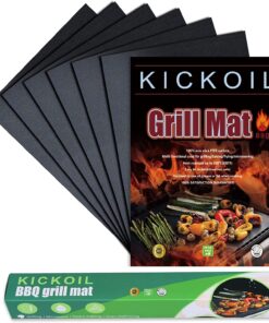 Grill Mats for Outdoor Grill Set of 6 BBQ Grill Mat Non-Stick Reusable Heavy Duty Grilling Mats Teflon Grill Sheets Grill Tools BBQ Accessories for Charcoal Grill Gas Electric Smokers Barbecue Camping