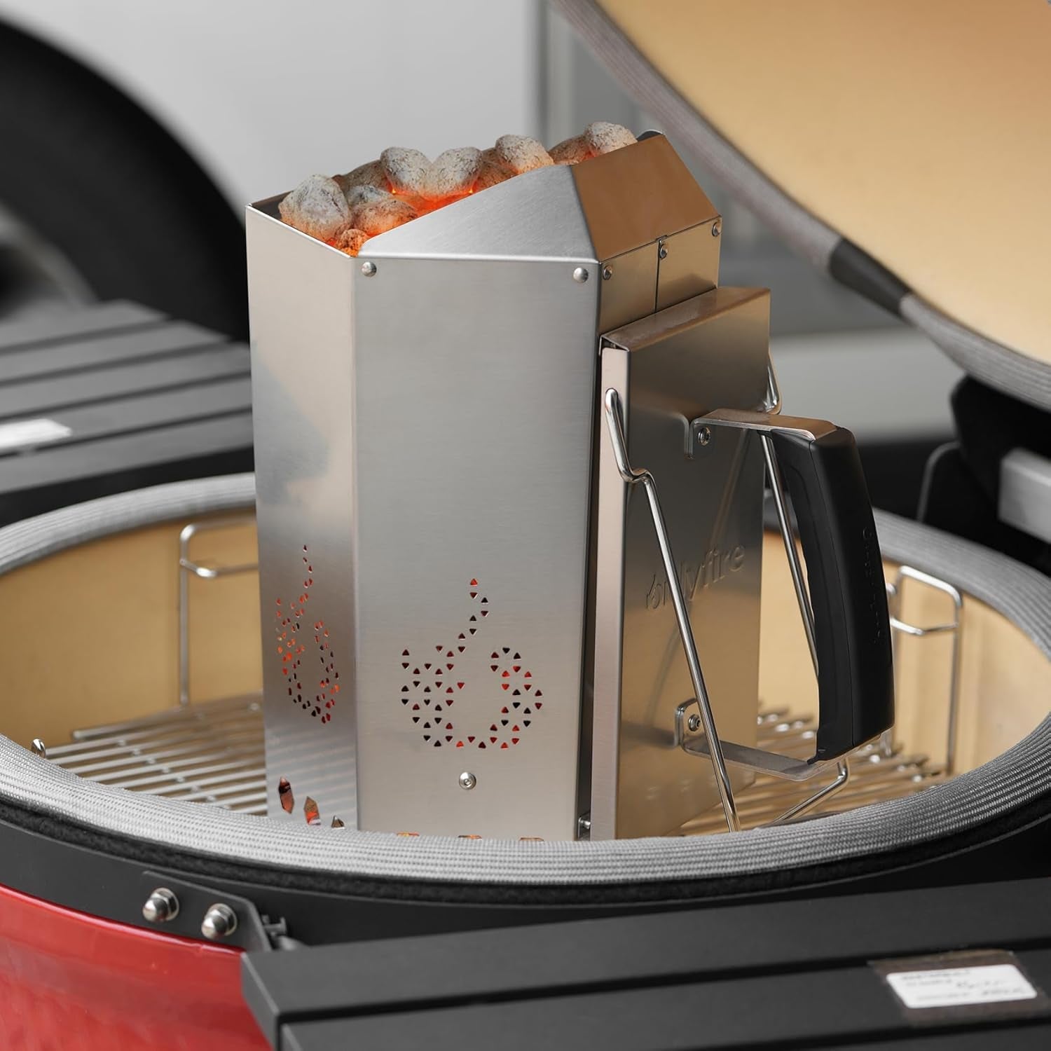 Onlyfire Stainless Steel Charcoal Chimney Starter. BBQ Chimney Starter for Charcoal Grill and Barbecues. Sturdy and Easy to Use BBQ Grill Tools - Image 6