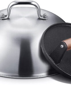 Homenote Griddle Accessories for Blackstone. Commercial Grade 12 Inch Heavy Duty round Melting Dome with Cast Iron Smash Burger Press Perfect for Flat Top Hibachi Grill Indoor Outdoor