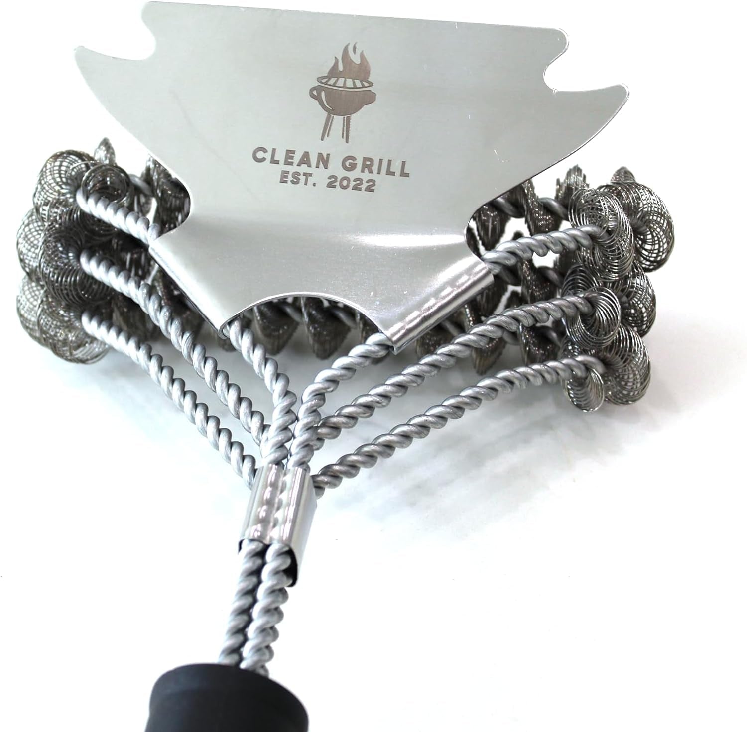 Clean Grill Superior BBQ Grill Brush - Efficient. Safe Wire Bristle Barbecue Cleaning Tool - Extra Strong Cleaner. for Grill Lovers. Ideal for Cleaning Any BBQ Grill