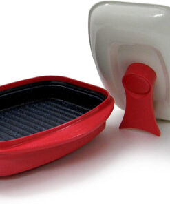 Grill Pan for Microwave Cooking. Red