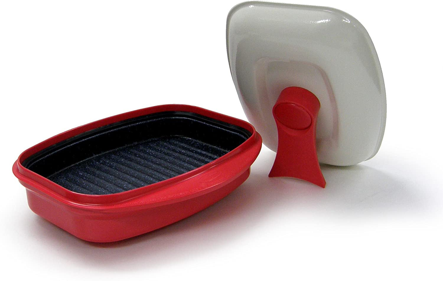 Grill Pan for Microwave Cooking. Red