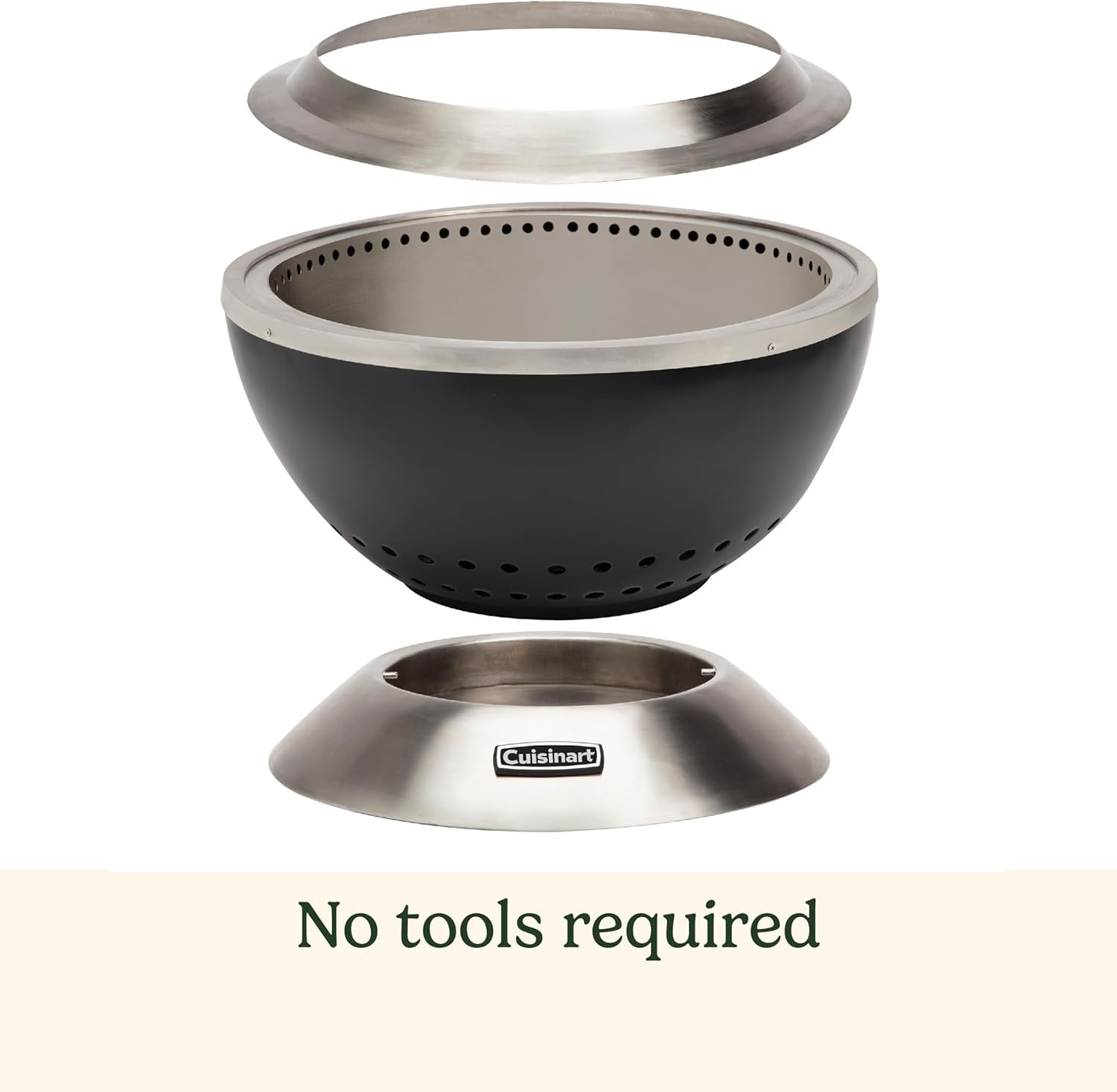 Cuisinart 24 Cleanburn Smokeless Fire Pit with Removable Base for Ash. Portable Outdoor Wood Burning Fireplace. Smoke Free Stainless Steel Outdoor Heater. Enhanced Airflow and Easy Cleanup - Image 5