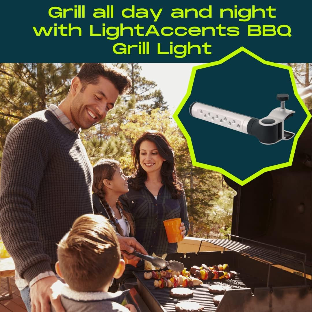 Barbecue Grill Light BBQ Grill Light- Battery Operated LED BBQ Light Aluminum Clamp Barbeque Grill Lights - Grill Lights for Outdoor Grill or Smoker - the Best BBQ Grill Accessories - BBQ Light - Image 3