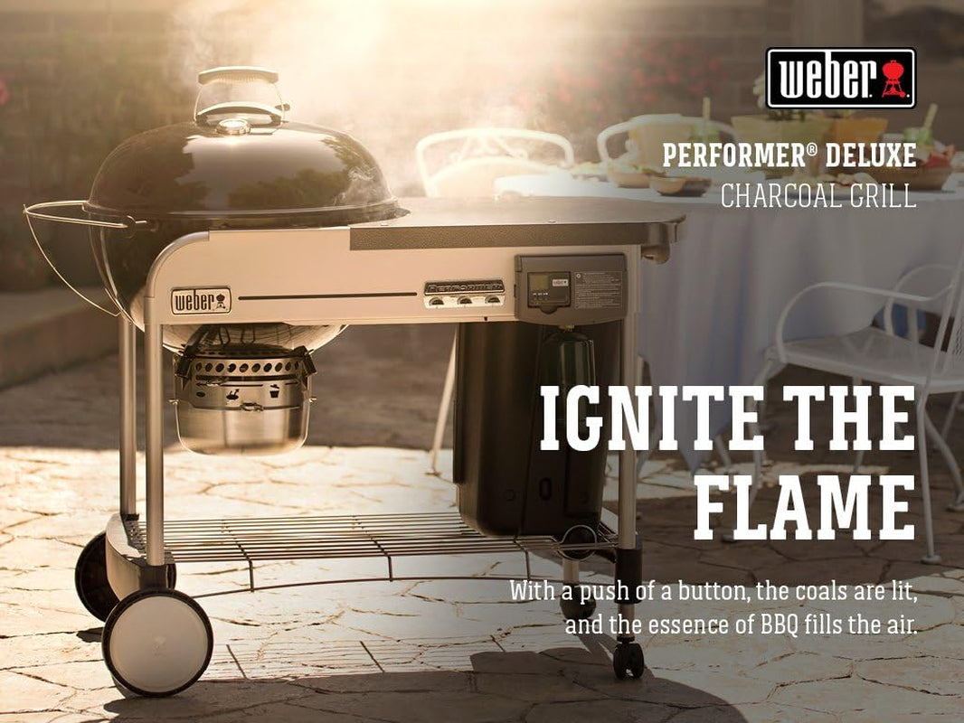 Weber Performer Deluxe Charcoal Grill. 22-Inch. Touch-N-Go Gas Ignition System. Black - Image 2