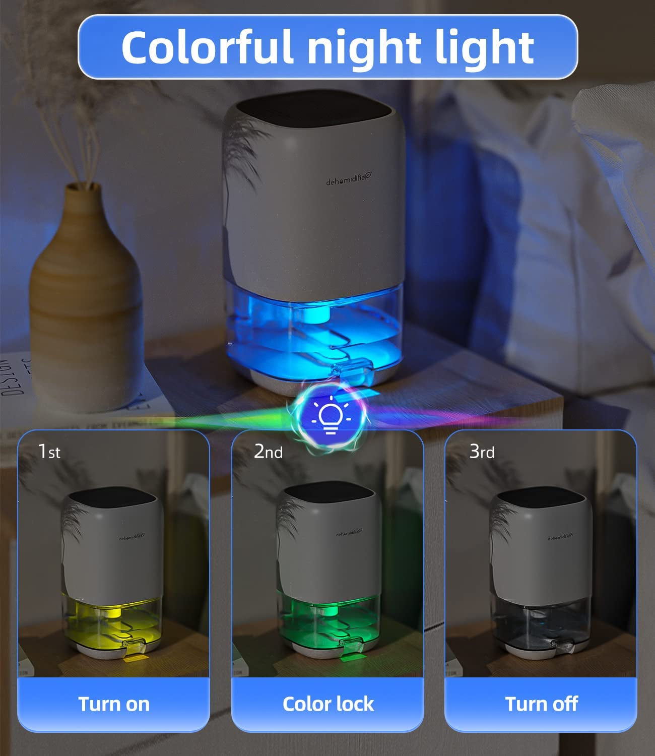 Dehumidifier.Tabyik 35 OZ Small Dehumidifiers for Room for Home. Quiet with Auto Shut Off. Dehumidifiers for Bedroom (280 Sq. Ft). Bathroom. RV. Closet - Image 4