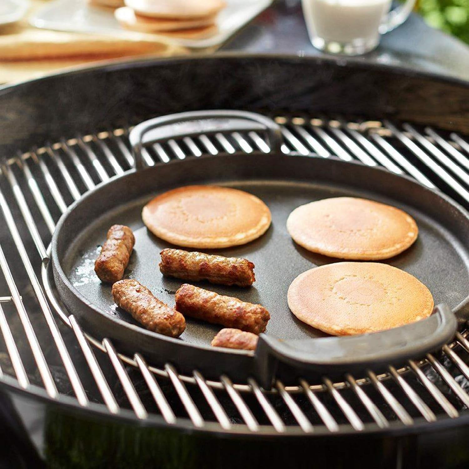 7421 Enameled Cast Iron 12 Gourmet BBQ System Griddle Replacement Parts for Weber Original Kettle Premium 22-Inch Charcoal Grill. 22'' Smokers. Performer Premium Grill - Image 7