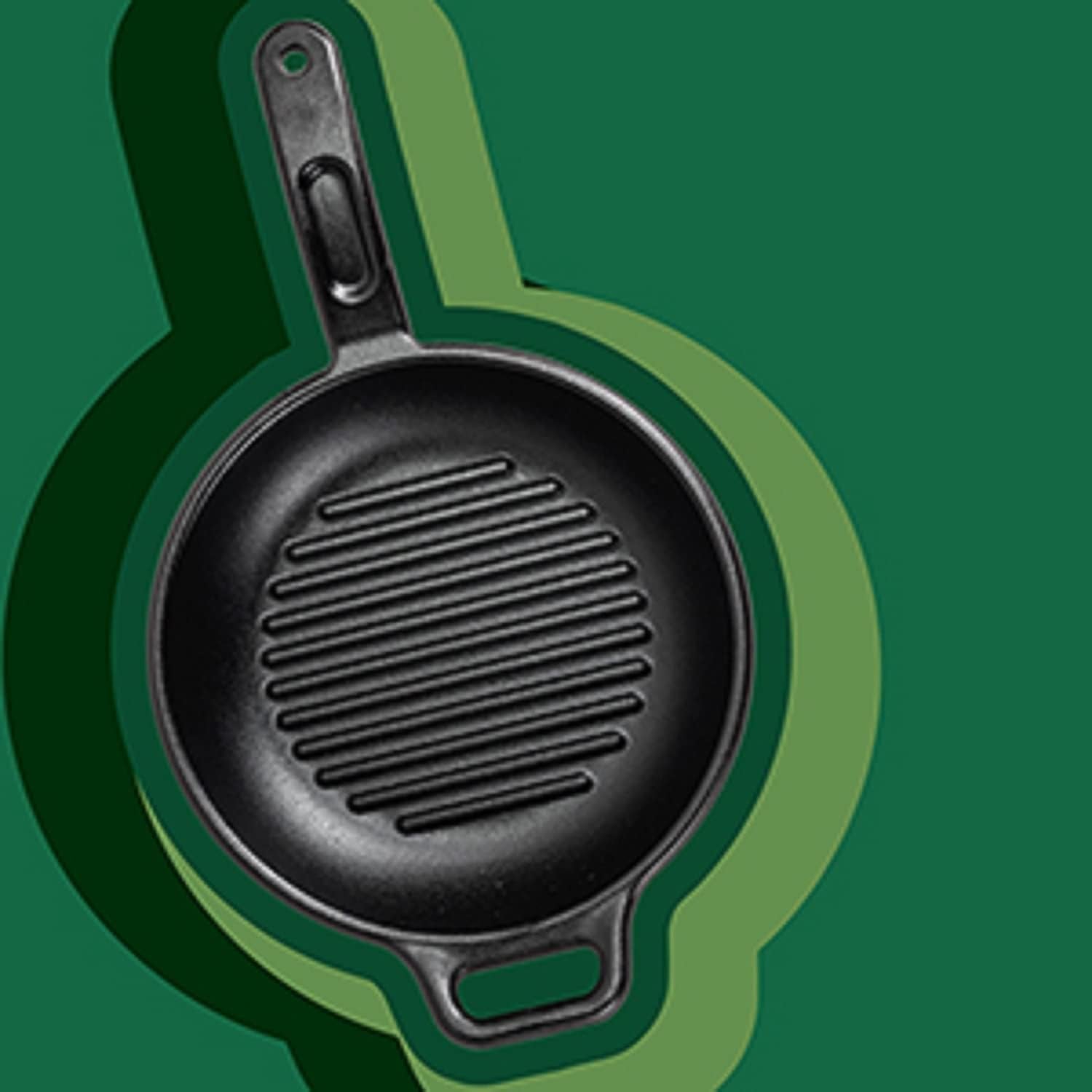 BOLD 10 Inch Seasoned Cast Iron Grill Pan; Design-Forward Cookware - Image 3