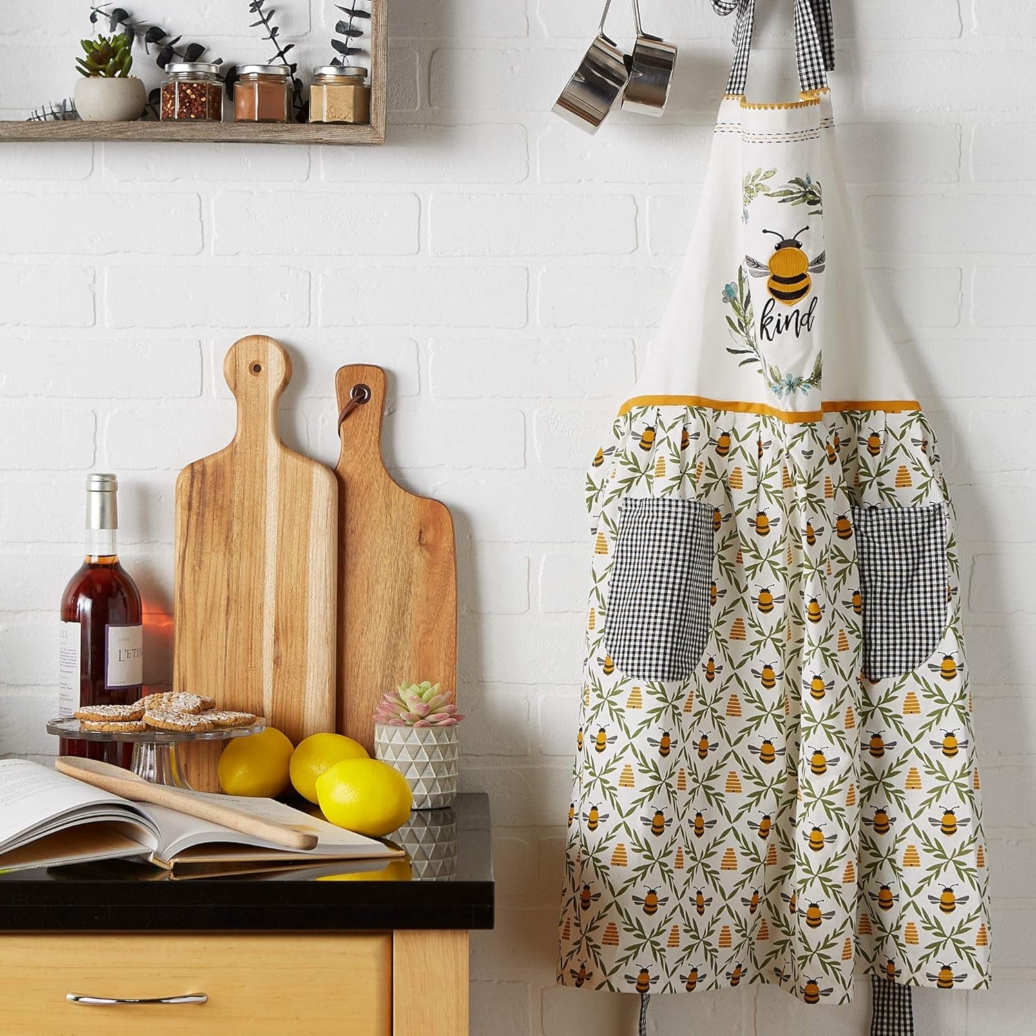 DII Women'S Spring & Summer Apron Collection Adjustable. Two Large Pockets & Extra Long Ties. One Size Fits Most - Image 5