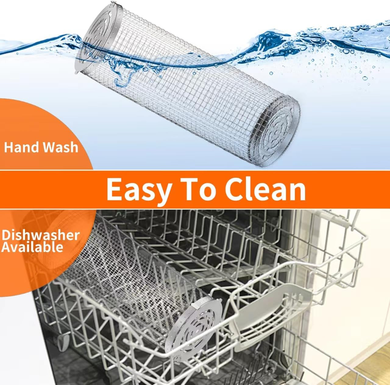 Wrakus Rolling Grilling Baskets for Outdoor - Grill Grate Charcoal round BBQ Stainless Steel Basket Campfire Grid Camping Picnic Cookware 1 (2PCS 300 * 90 90Mm) - Image 5