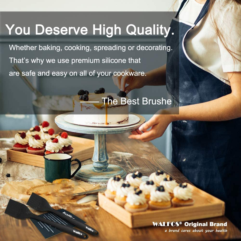 Walfos Silicone Basting Pastry Brush. Heat Resistant Pastry Brush Set. Strong Steel Core and One-Pieces Design. Perfect for BBQ Grill Baking Kitchen Cooking. BPA Free and Dishwasher Safe (2 Pcs) - Image 6