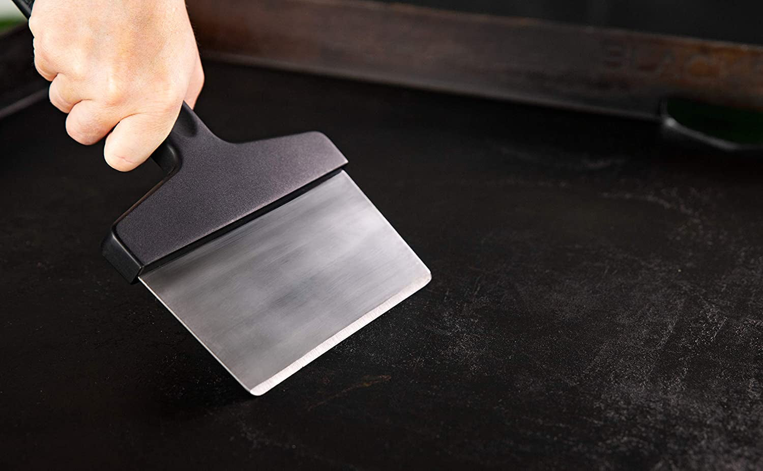 5060 Grill & Griddle Kit 8 Pieces Premium Flat Top Grill Accessories Cleaner Tool Set-1 Stainless Steel 6 Scraper. 3 Scouring Pads. 2 Cleaning Bricks. and 1 Handle. Black - Image 3