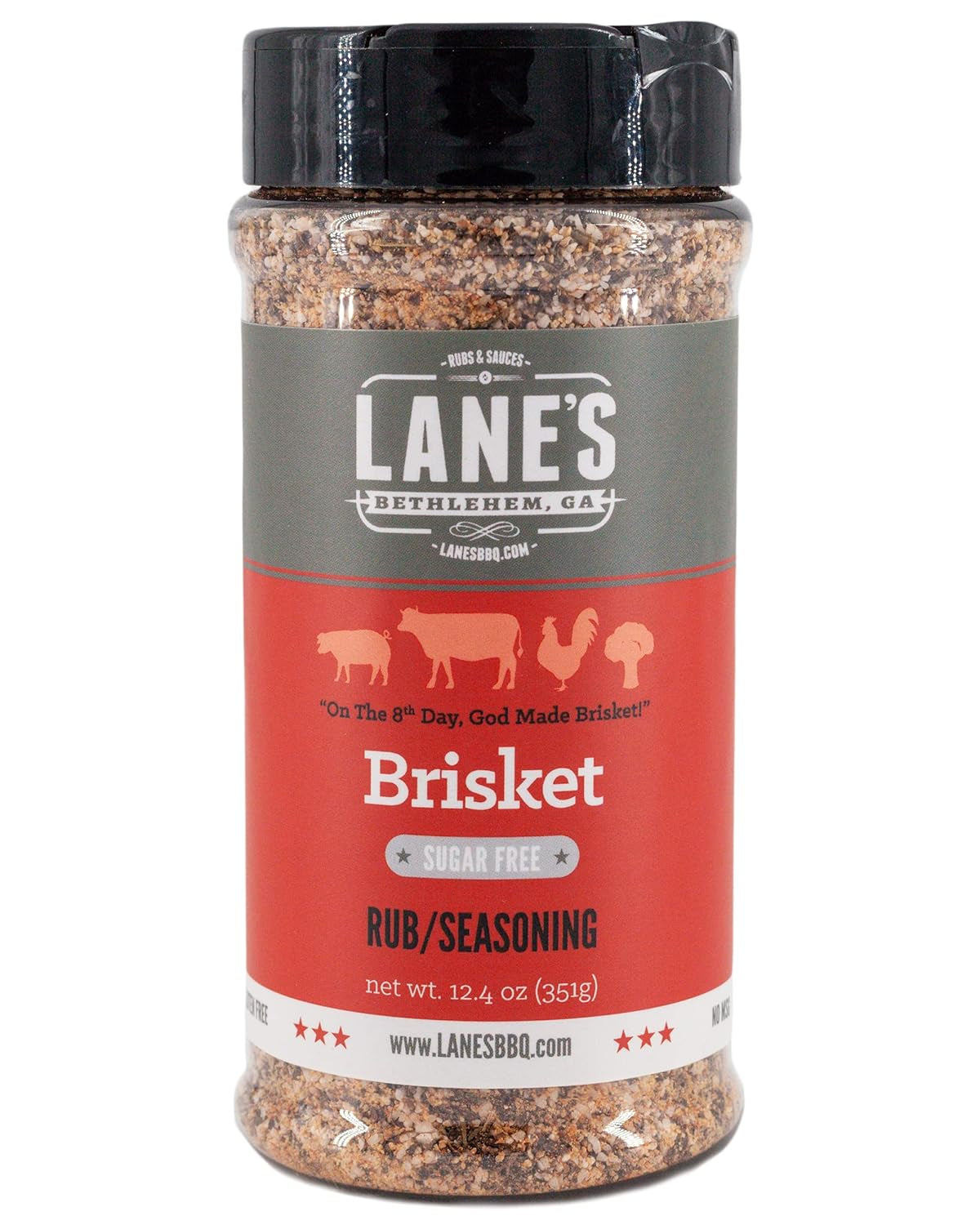 Lane'S Premium Brisket Seasoning - All Natural Brisket Rub for Smoker and Grill | Championship Beef Brisket Rub. Burgers. Steaks | No MSG | No Preservatives | Keto Friendly | Made in the USA | 12.4 Oz - Image 6