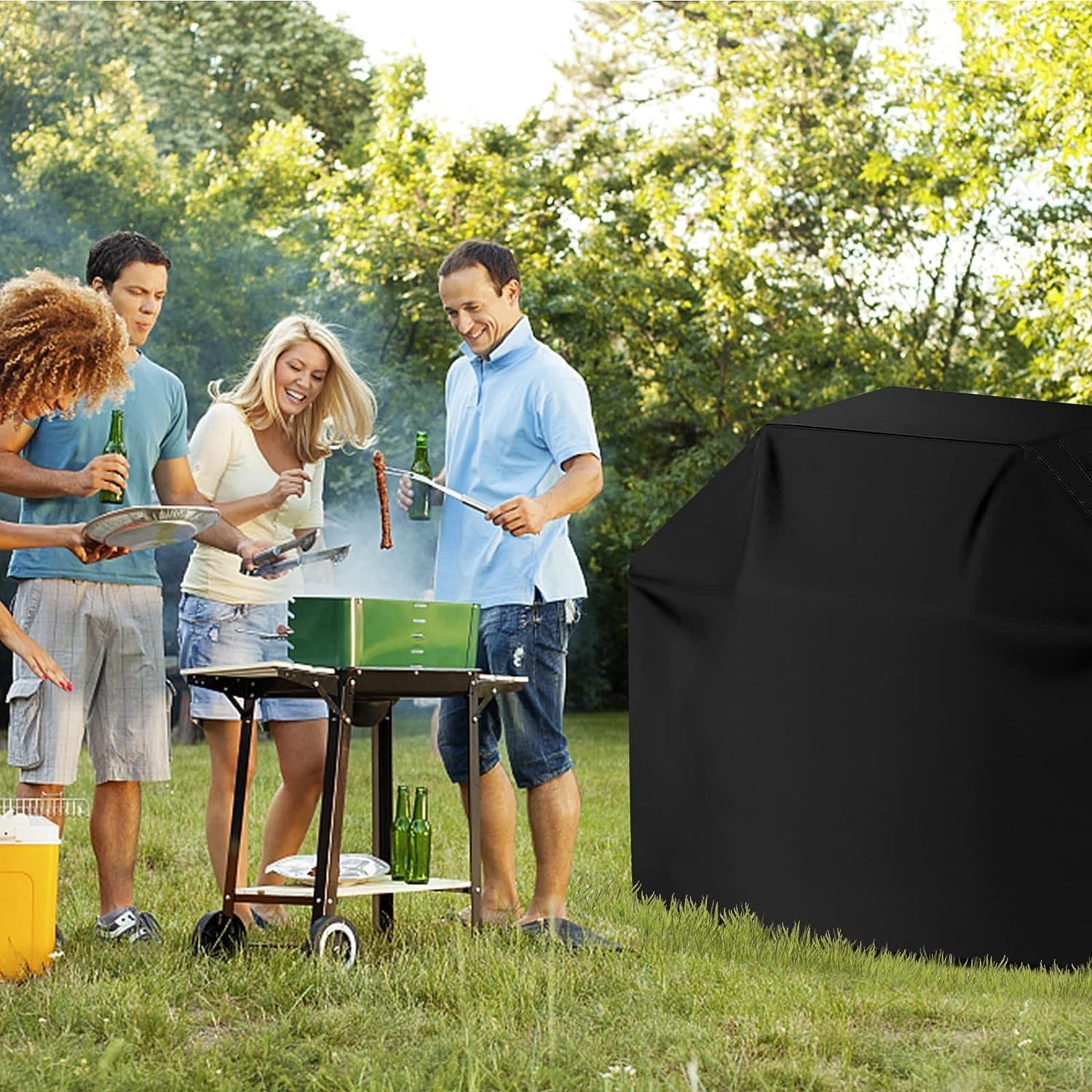 CUSSIOU Grill Cover BBQ Grill Cover 600D Heavy Duty Waterproof Gas Grill Cover. Barbecue Grill Covers for Weber. Brinkmann. Char Broil Grills Cover (59 L X 24 W X 46 H. Black) - Image 6