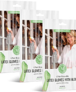 Medline Aloe-Infused Cleaning Gloves. Reusable Latex Gloves for Household Cleaning. Flocklined Cleaning Gloves