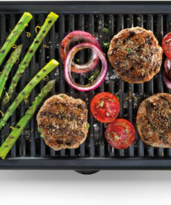 Chefman Electric Smokeless Indoor Grill W/ Non-Stick Cooking Surface & Adjustable Temperature Knob from Warm to Sear for Customized Bbqing. Dishwasher Safe Removable Water Tray. Black