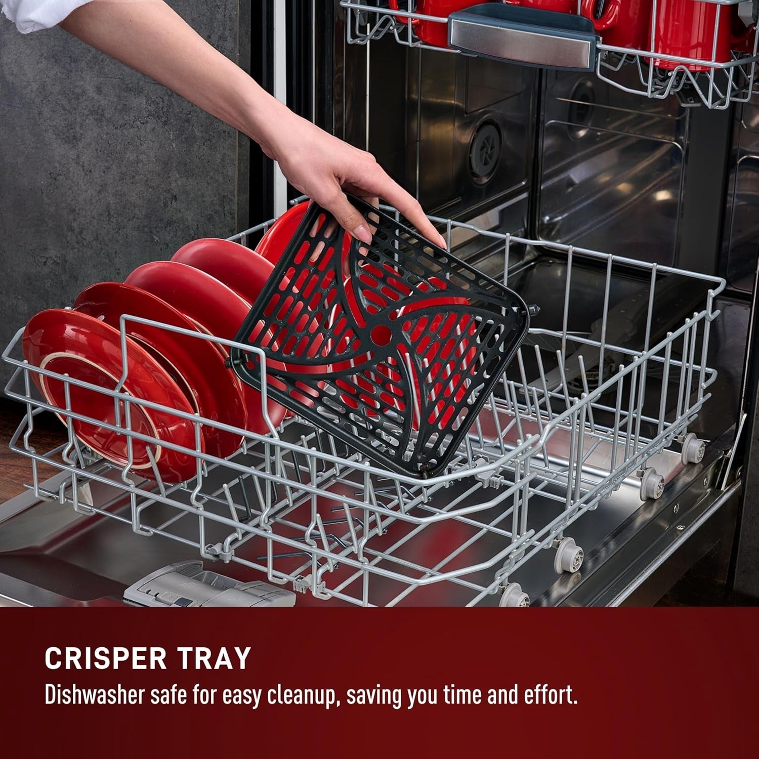 T-Fal Infrared Air Fryer: 6 Qt Digital Touch Screen. 7-In-1 Cooking Functions. 45-Seconds to Reach 750°F on Carbon Fiber Heater Surface. No-Shake Technology. Crispy Finish. 1550W. Black - Image 9