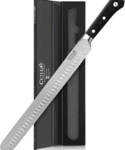 Cutluxe Slicing Carving Knife – 12 Brisket Knife. Meat Cutting and BBQ Knife – Razor Sharp German Steel – Full Tang & Ergonomic Handle Design – Artisan Series