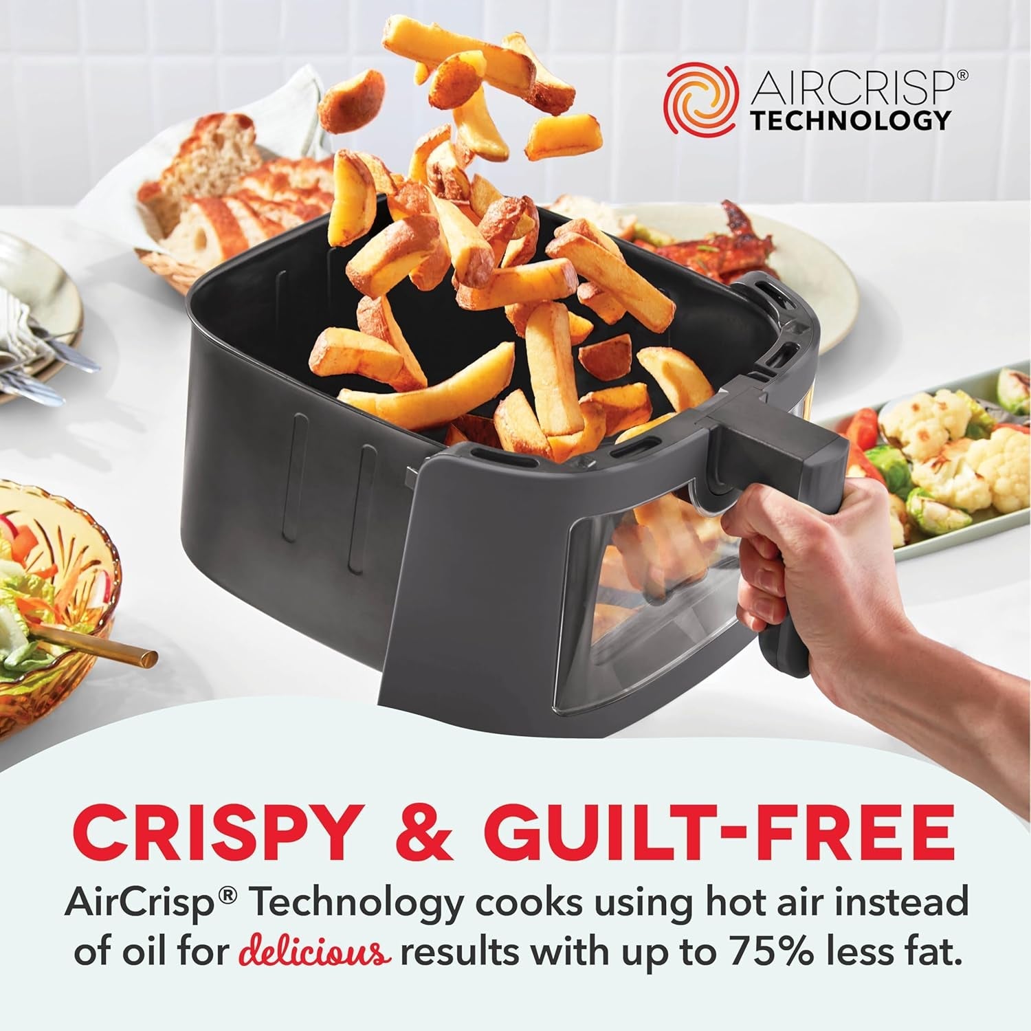 DASH 7Qt Clear View Digital Air Fryer - Forged Iron - Image 2