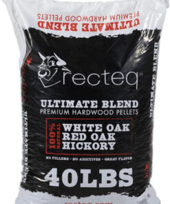 Recteq Ultimate Premium Hardwood Grilling Cooking Pellet Barbecue BBQ Grill Smoker Blend with Red Oak. White Oak. and Hickory. 40 Pound Bag