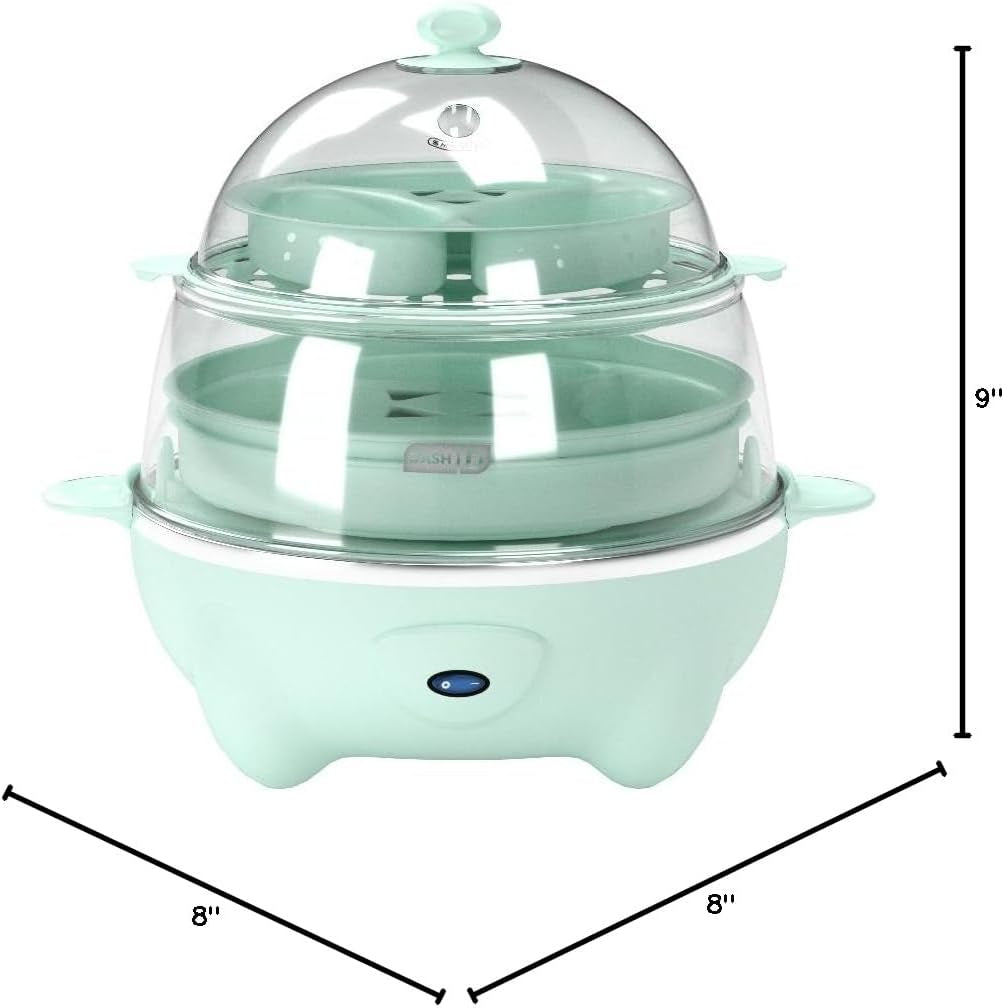 DASH Deluxe Rapid Egg Cooker – 12‑Egg Capacity. Auto Shut‑Off. Hard Boiled. Poached & More (Aqua) - Image 7