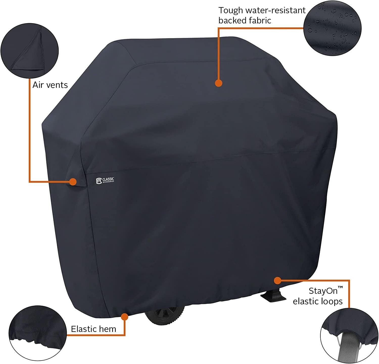 Classic Accessories Water-Resistant 52 Inch BBQ Grill Cover - Image 6