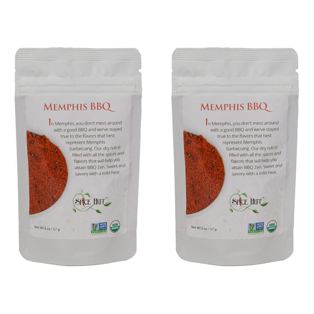 Organic Memphis BBQ Seasoning. Southern Grilling Sweet & Savory Spice Blend. 2 Ounce. . Small Pouch – Salt Free (Pack of 2)