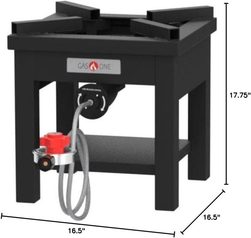 Gasone 275.000 BTU Propane Burner Cooker with Regulator with Steel Braided Hose for Outdoor Cooking. Turkey Fry - Image 9