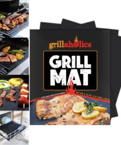 Grill Mats for Outdoor Grill - Set of 2 Heavy Duty & Built to Last BBQ Grill Mats - Make Grilling Easier & Keep Your Grates Looking New - the Perfect Grilling Gift