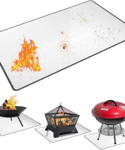 4 Layers Fireproof Material Grill Mats.Large 48 ×40 Inch Grill Mats for Outdoor Grill.Charcoal. Smokers. Gas Grills. Deck and Patio. Oil-Proof Waterproof BBQ Protector