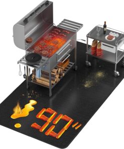 Super Extra Large 90X48 Inch under Grill Mat for Outdoor Grill. Charcoal. Flat Top. Smoker. Deck Patio Protection Mats. Indoor Fireplace Mats. Fire Pit Mat. Both Sides Fireproof Waterproof Pad