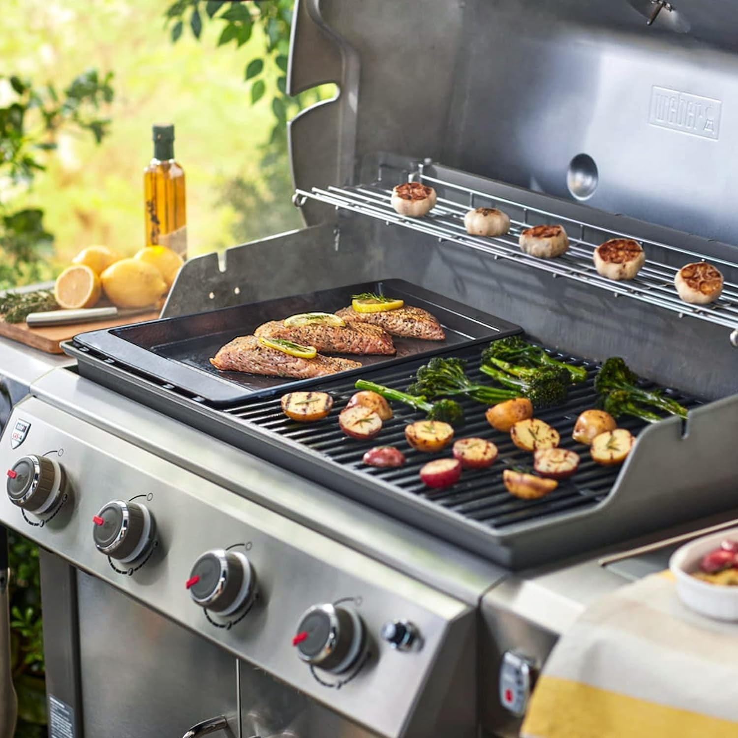 Grill Griddle 7566 Griddle Replacement Parts Cast Iron Griddle for Weber Genesis. Griddle for Weber Genesis Grill 300 Series Genesis E-310 E-320 E-330 S-310 S-320 S-330 EP-310 EP-320 EP-330 CEP-310 - Image 5